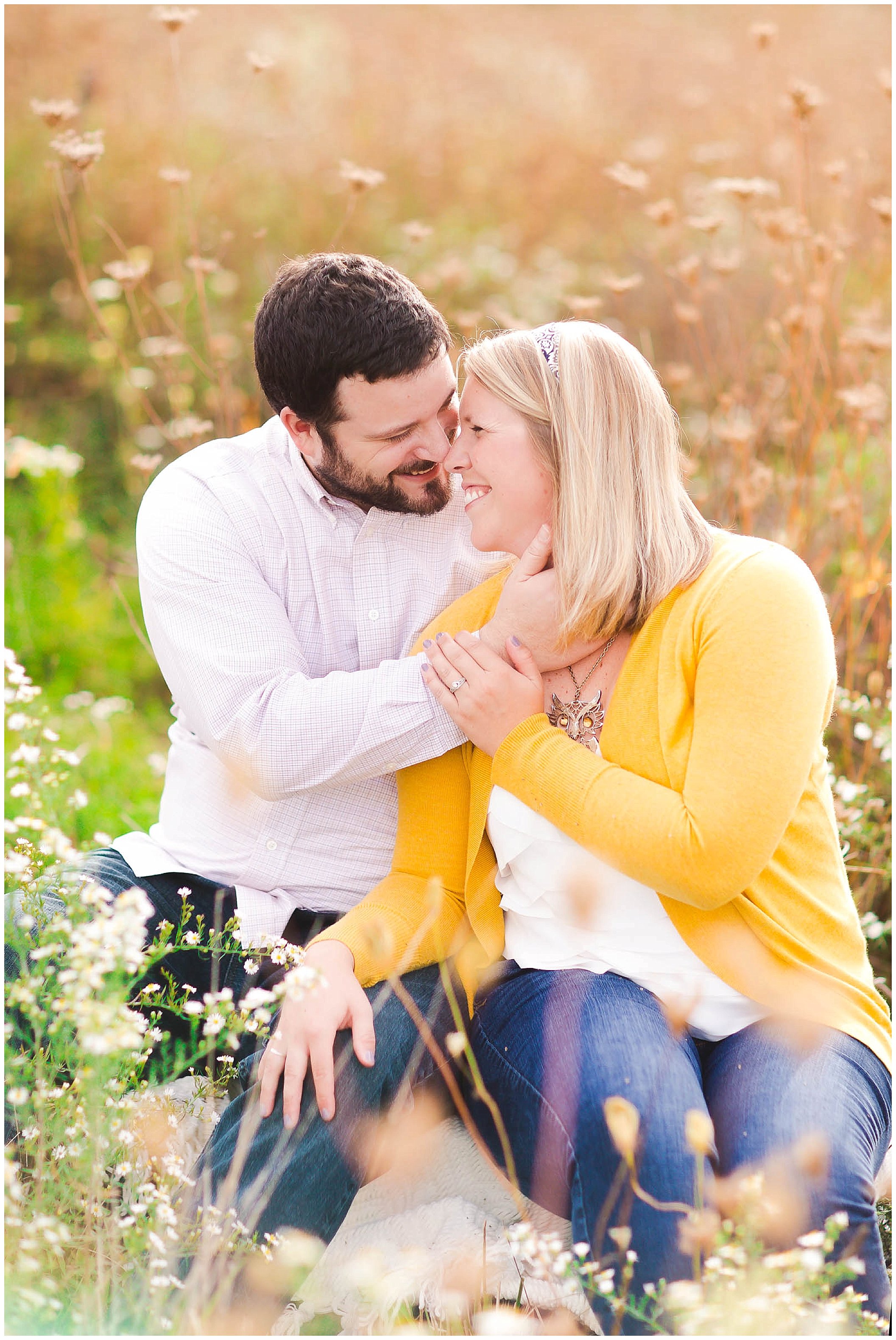 Sunshine filled engagement session in a field of wildflowers, Fort Wayne Indiana Wedding Photographer_0005.jpg