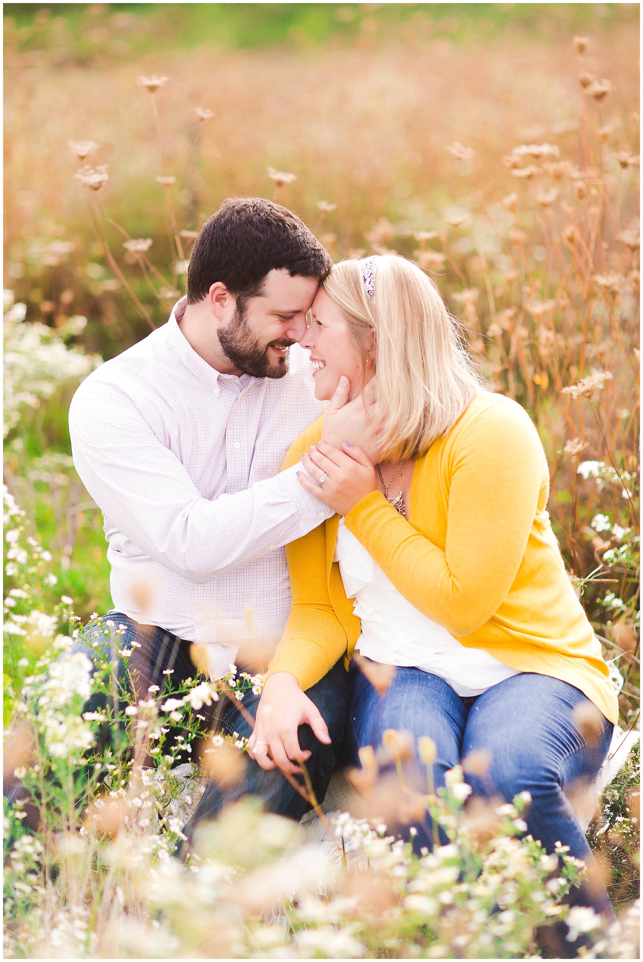 Sunshine filled engagement session in a field of wildflowers, Fort Wayne Indiana Wedding Photographer_0007.jpg