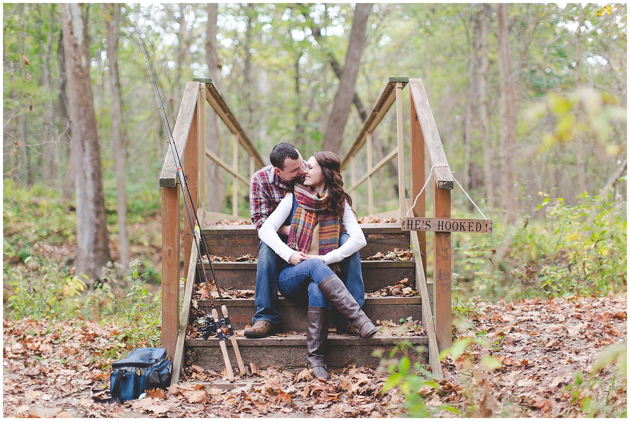 Cozy fall engagement session in a river, Fort Wayne Wedding Photographer_0003.jpg