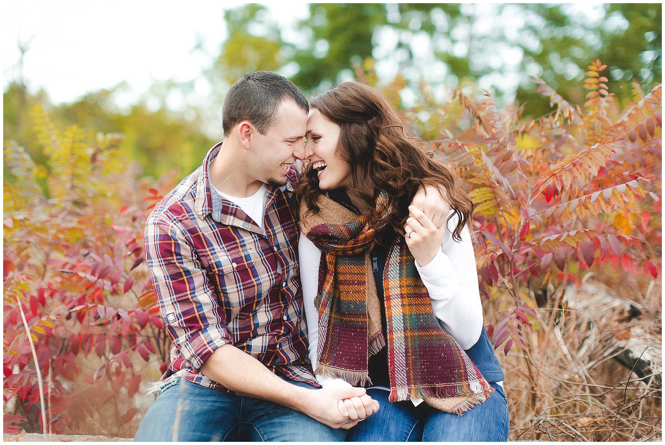 Cozy fall engagement session in a river, Fort Wayne Wedding Photographer_0021.jpg