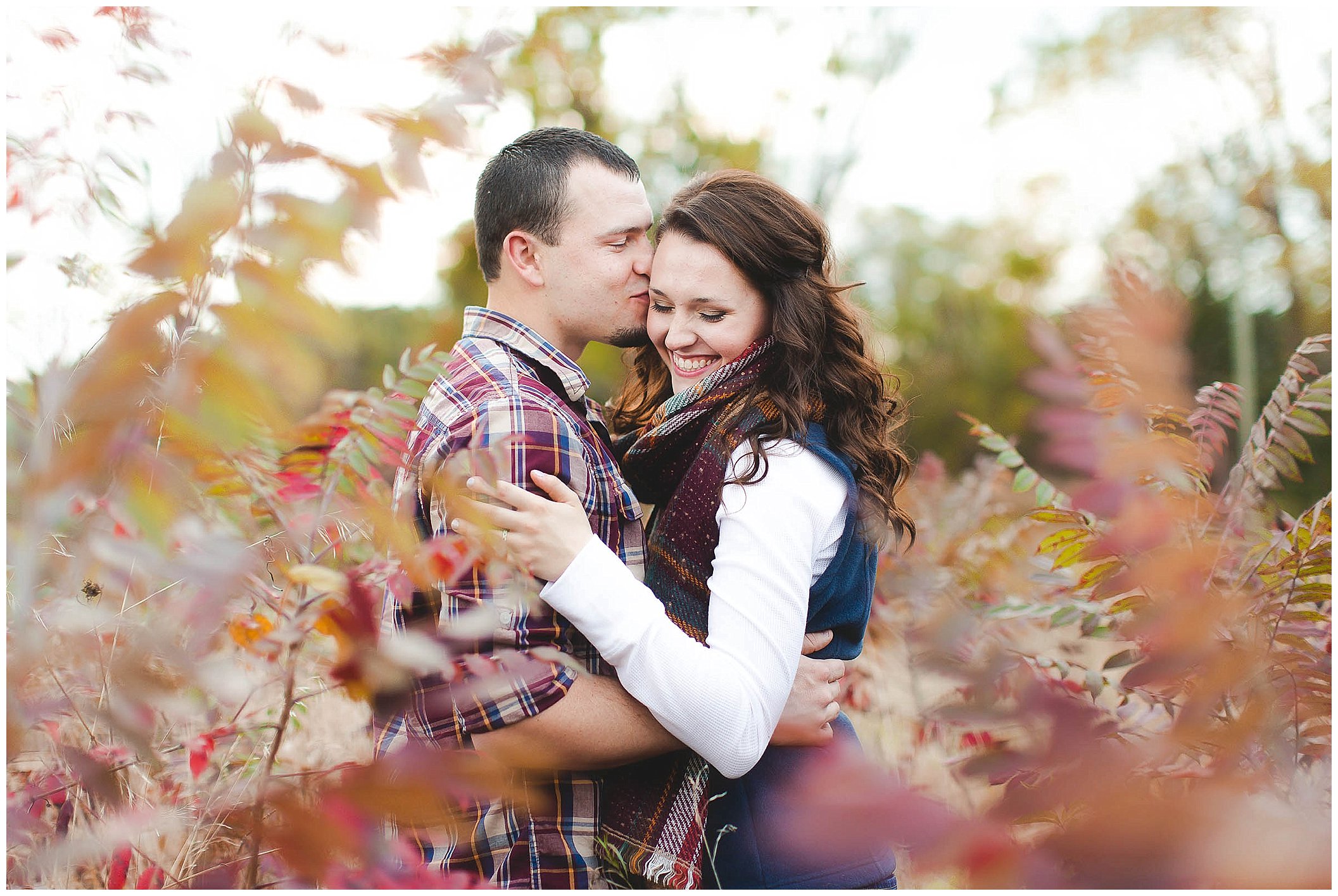 Cozy fall engagement session in a river, Fort Wayne Wedding Photographer_0023.jpg