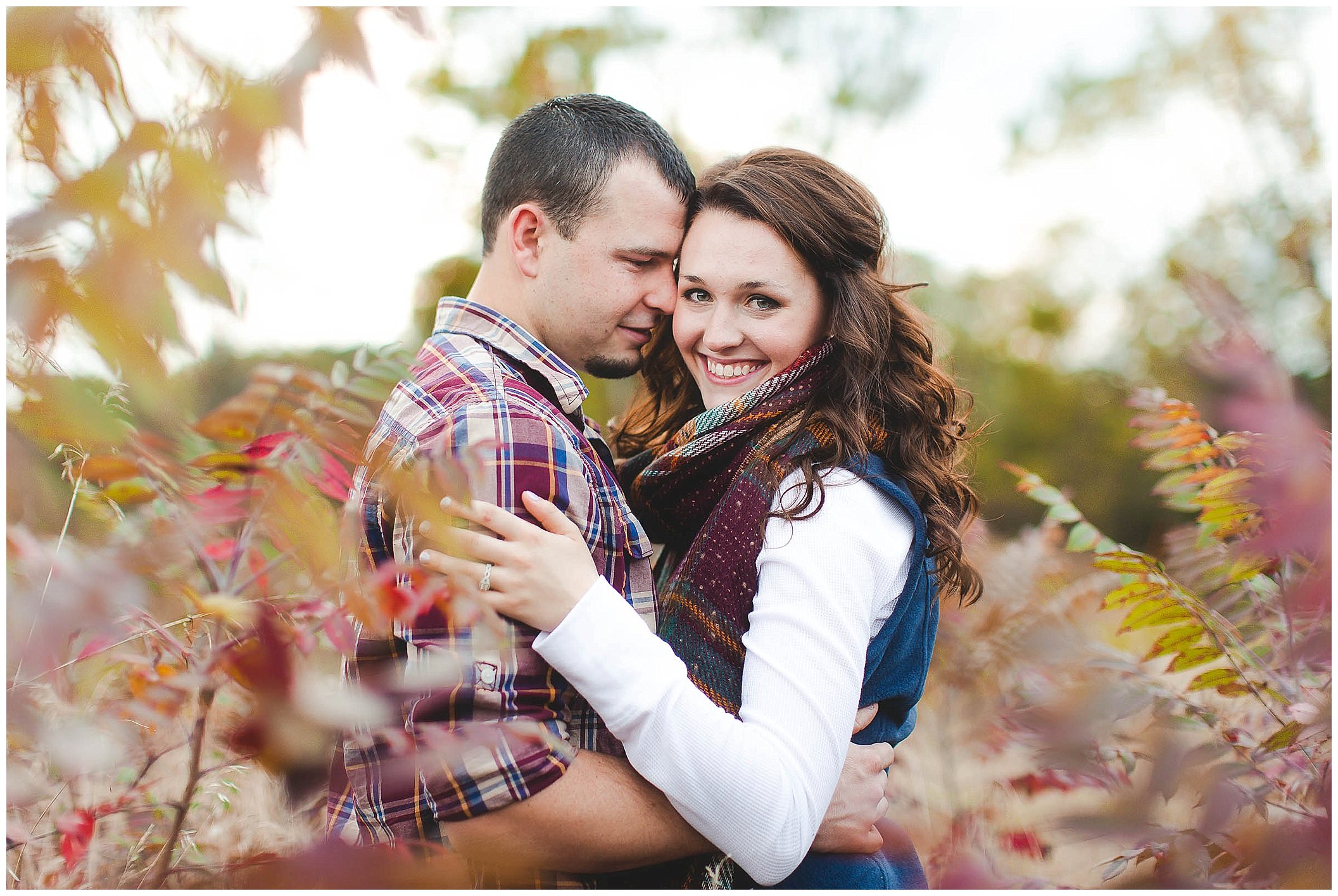 Cozy fall engagement session in a river, Fort Wayne Wedding Photographer_0025.jpg