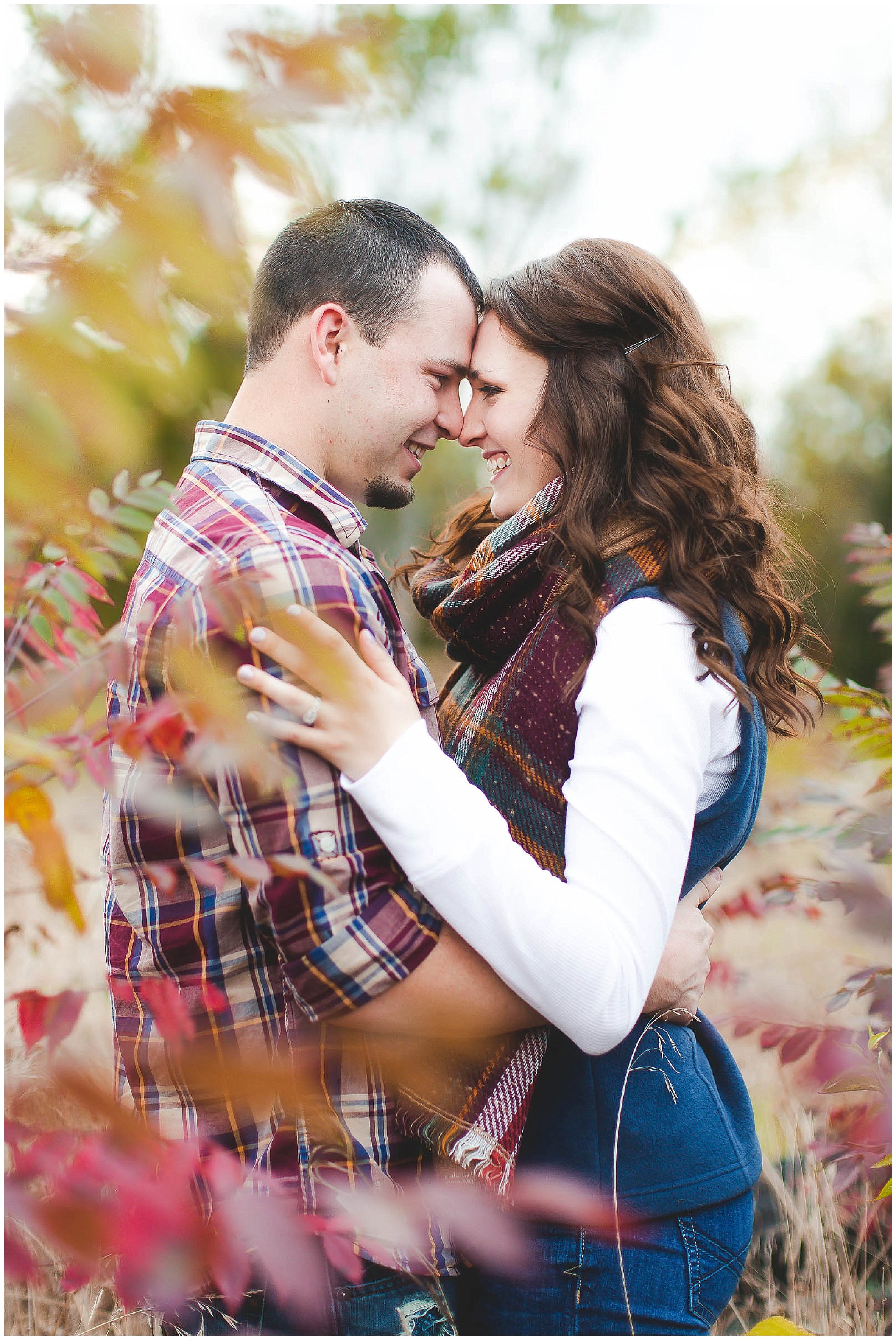 Cozy fall engagement session in a river, Fort Wayne Wedding Photographer_0027.jpg