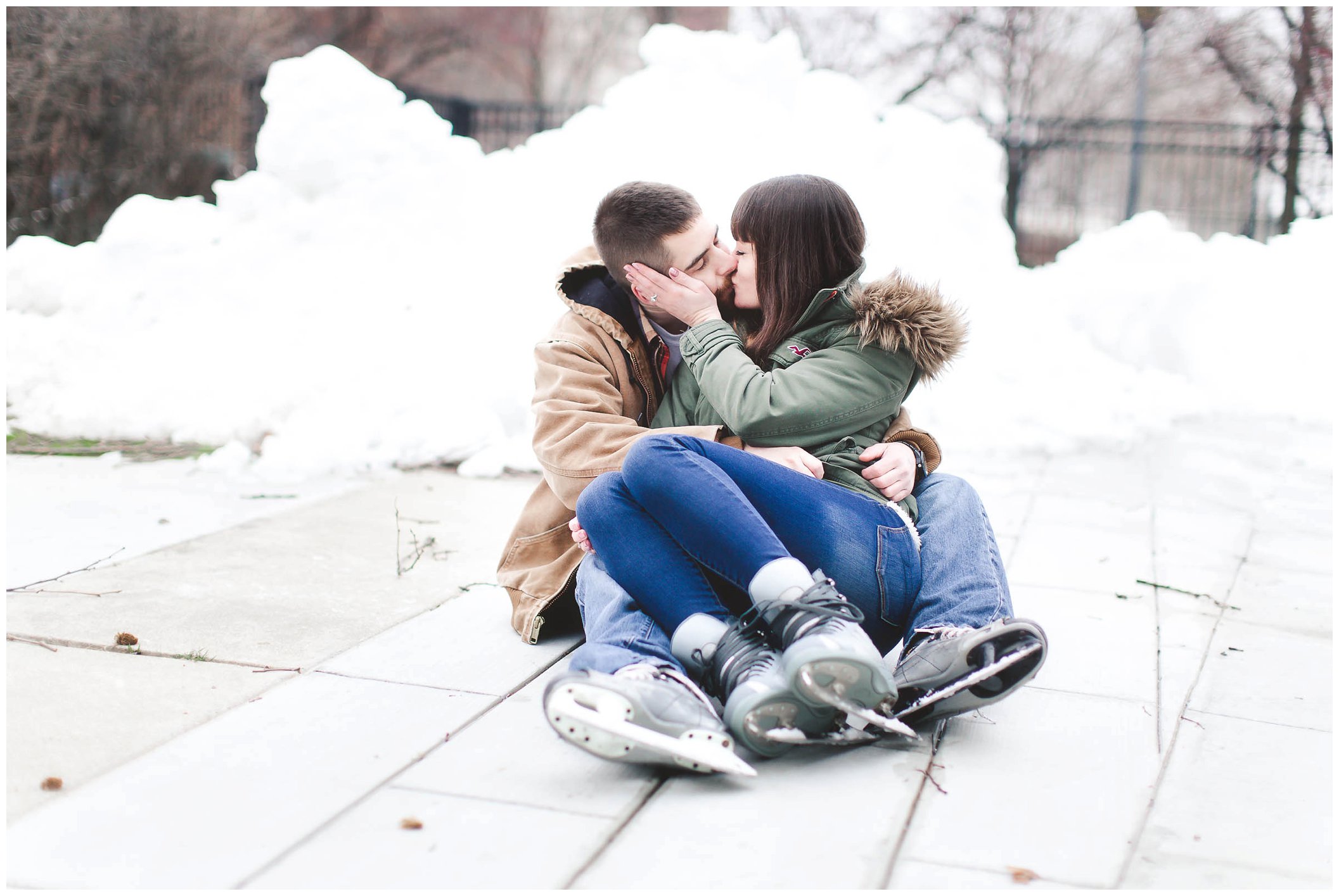 Adorable snowy engagement session at an ice rink while ice skating, Fort Wayne Wedding Photographer_0010.jpg