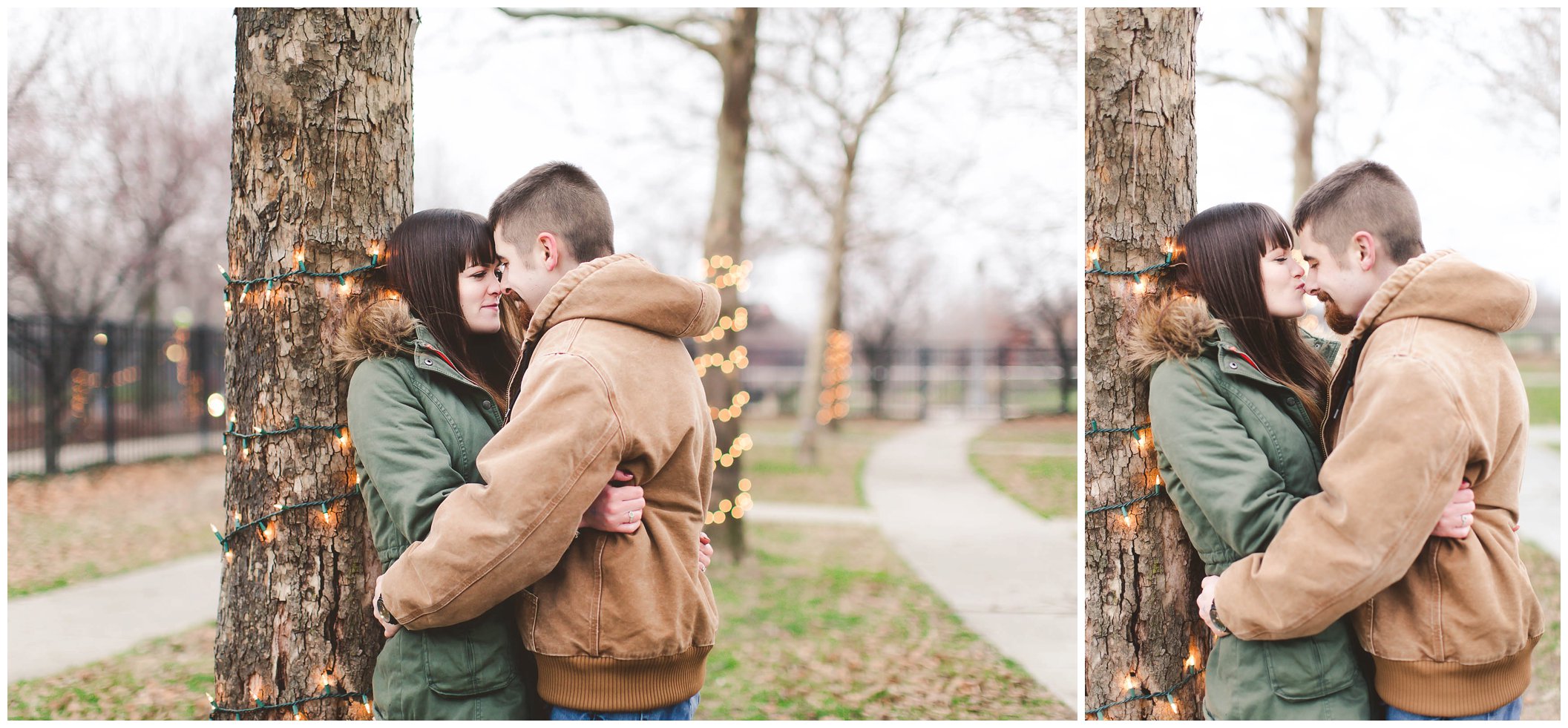 Adorable snowy engagement session at an ice rink while ice skating, Fort Wayne Wedding Photographer_0011.jpg