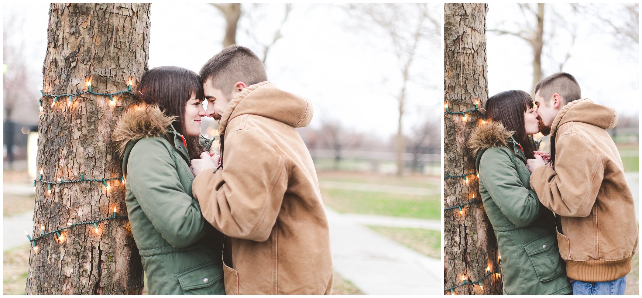 Adorable snowy engagement session at an ice rink while ice skating, Fort Wayne Wedding Photographer_0012.jpg