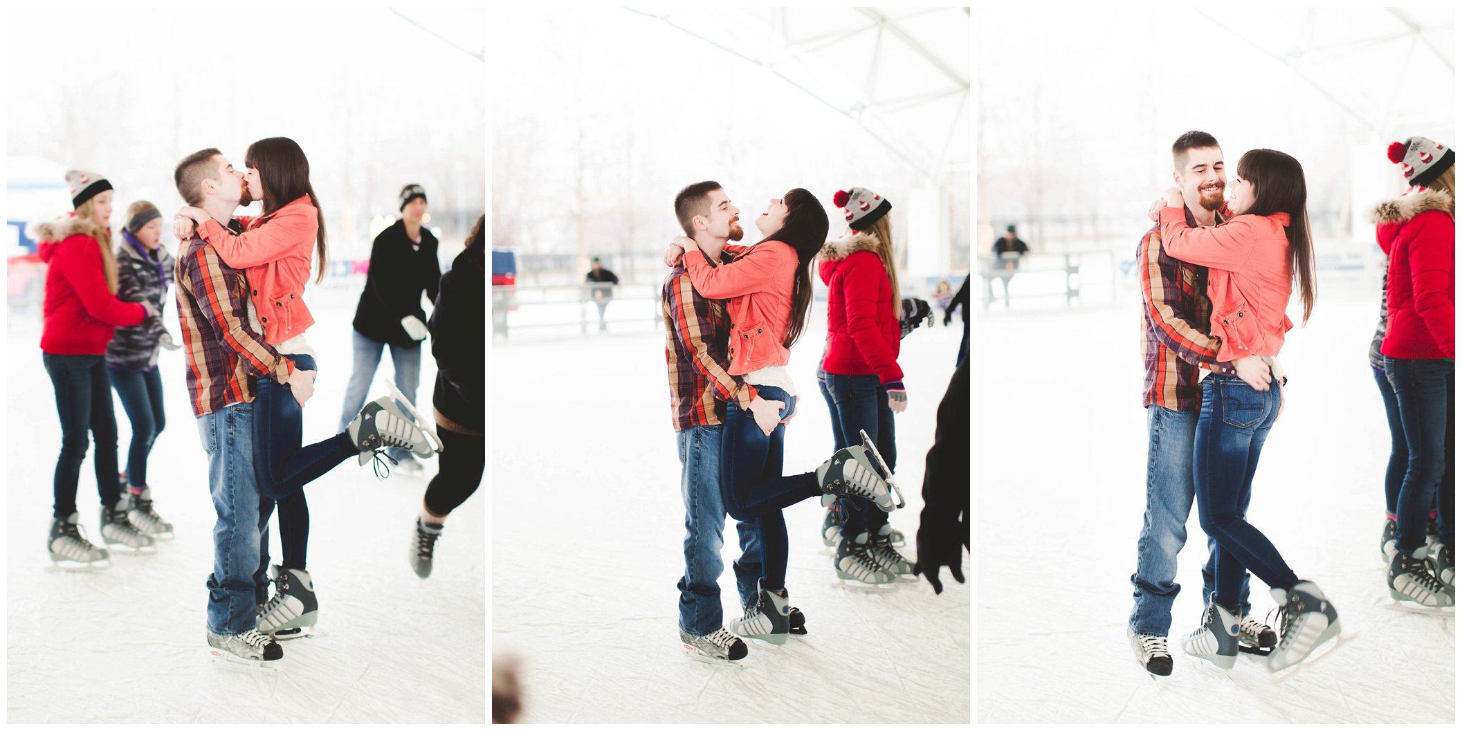 Adorable snowy engagement session at an ice rink while ice skating, Fort Wayne Wedding Photographer_0037.jpg
