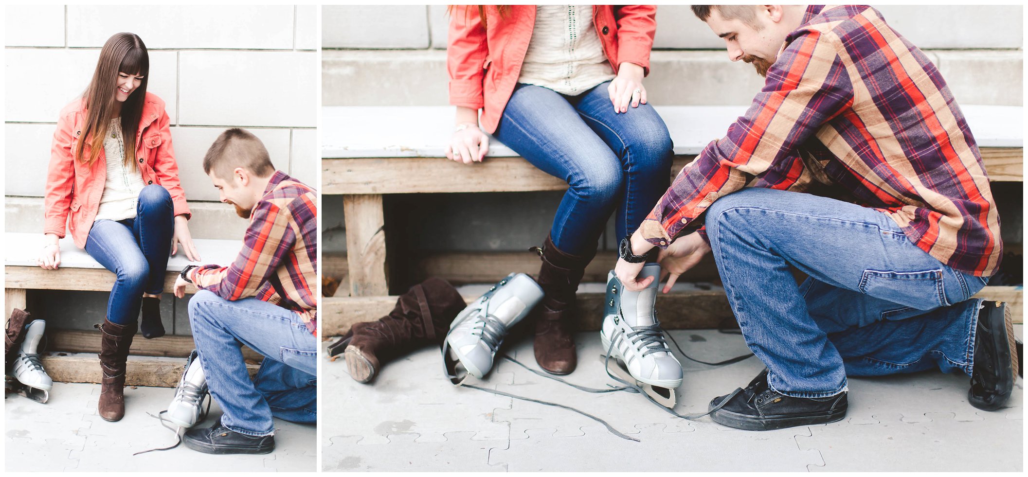 Adorable snowy engagement session at an ice rink while ice skating, Fort Wayne Wedding Photographer_0038.jpg