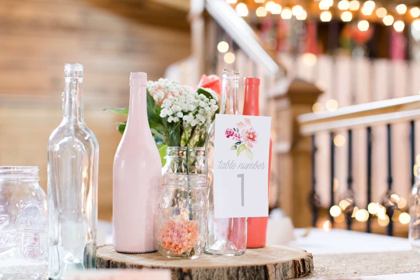 Centerpiece inspiration for a colorful coral wedding 